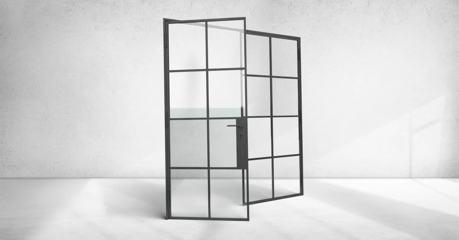 Living room with double steel door