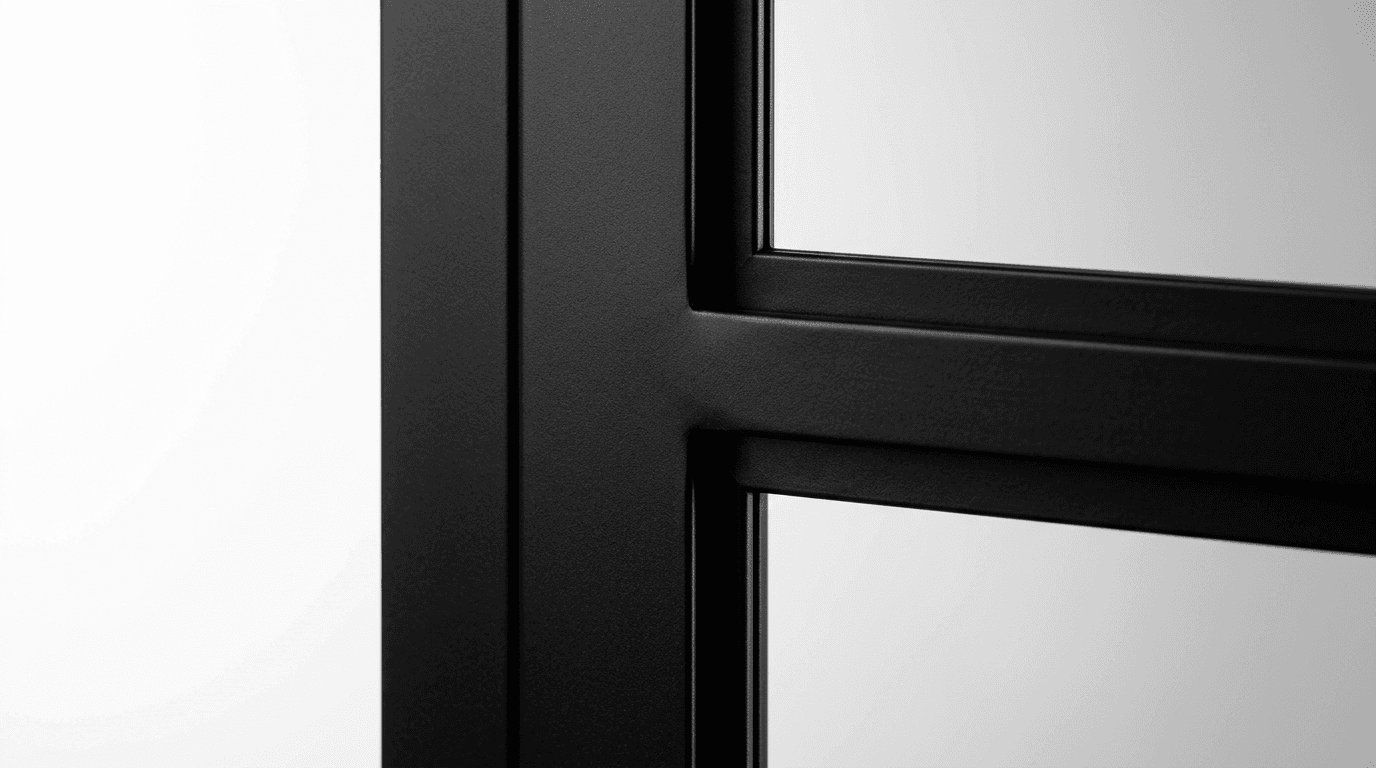 Steel frame door installation detail