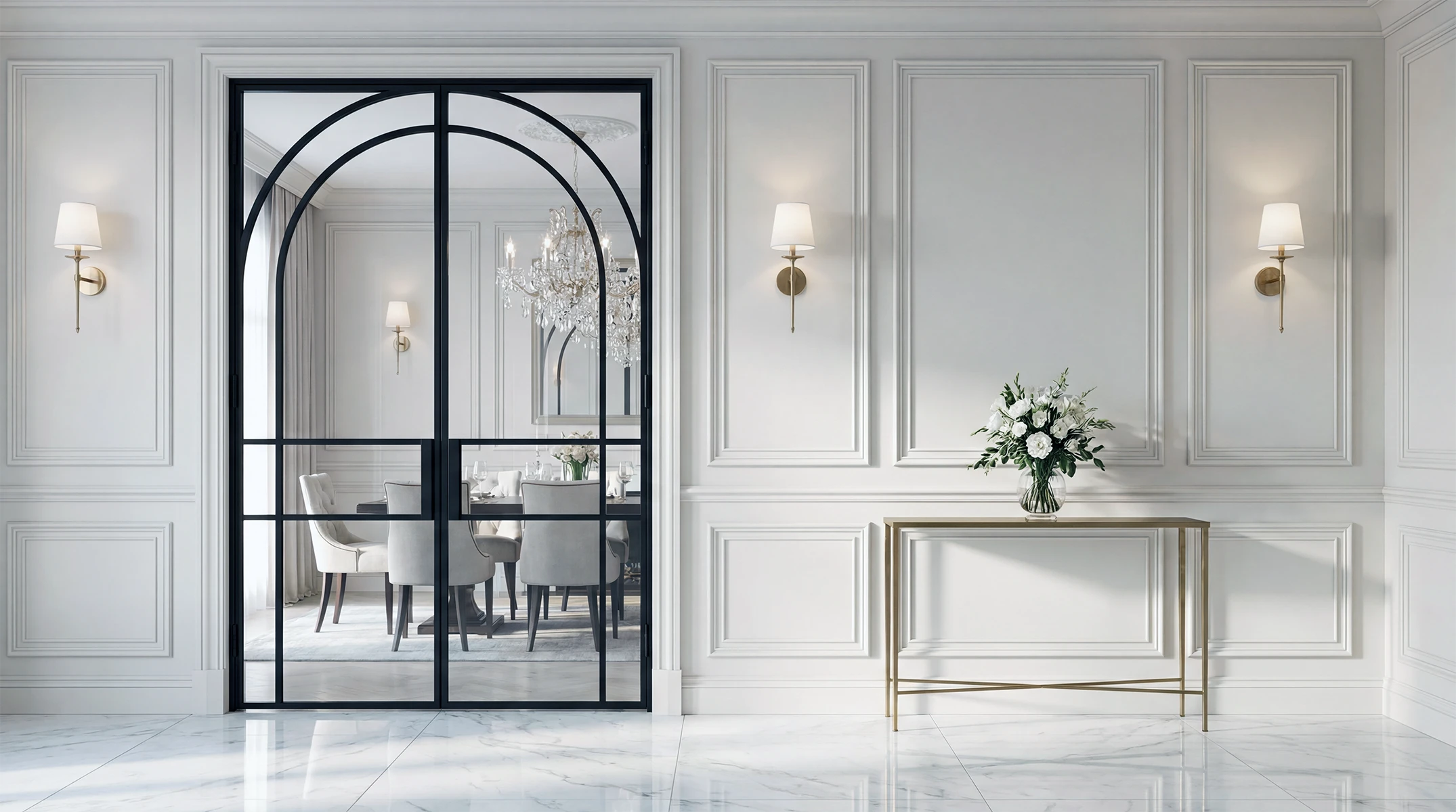 Living room with steel internal door