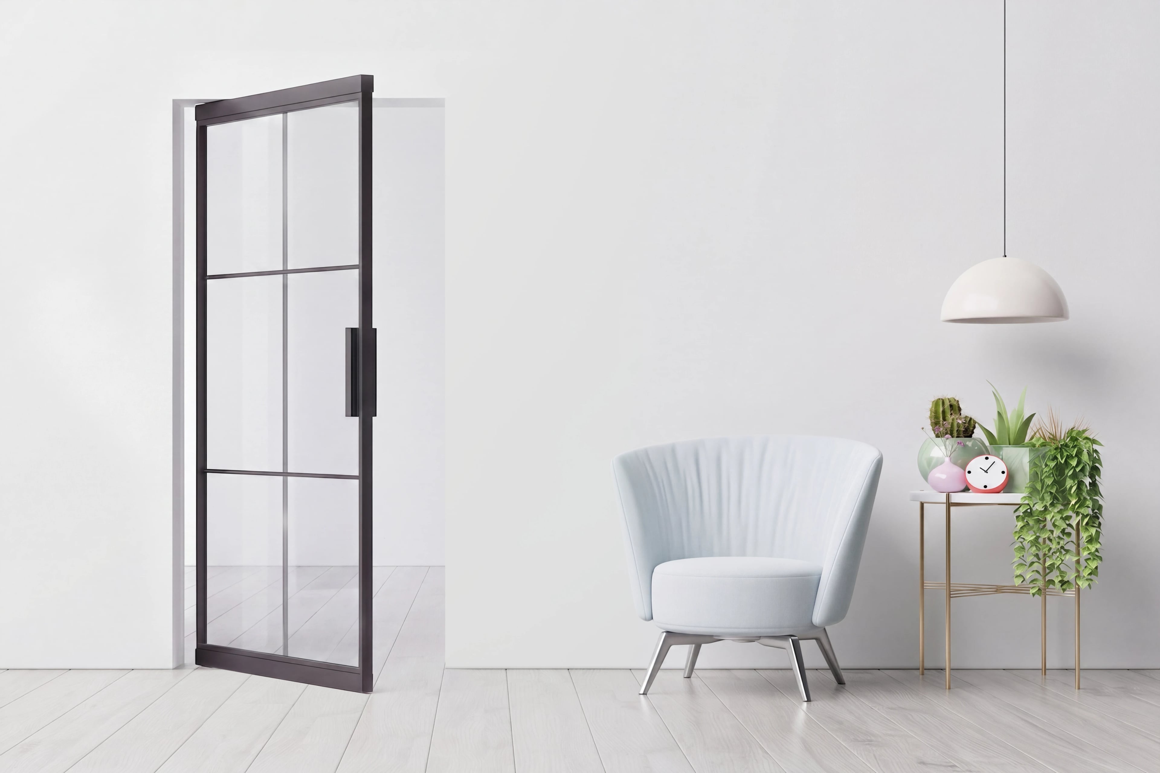 OC Slimline Prestige steel single-leaf pivot internal door