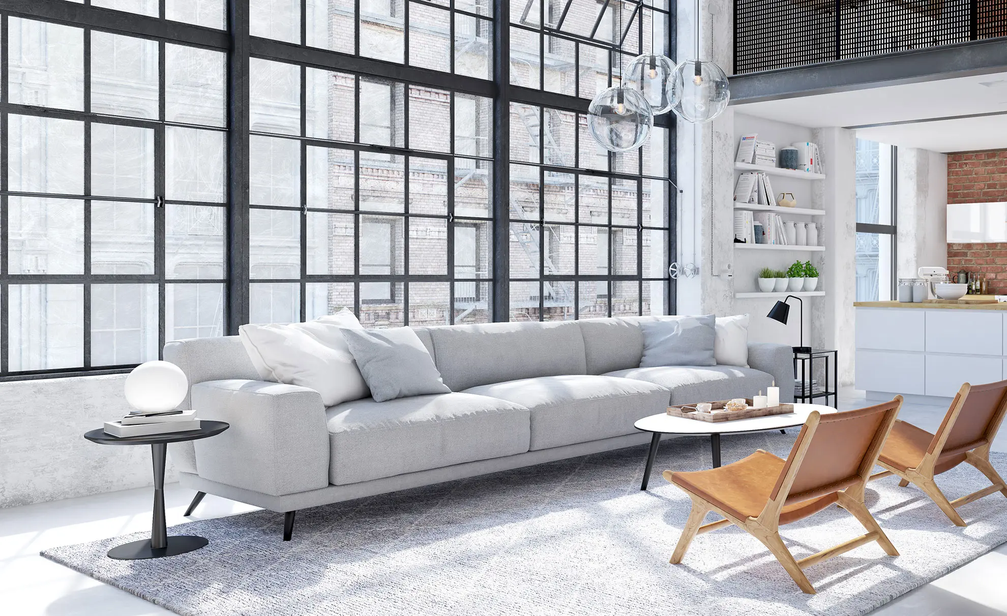 Living room with steel internal door