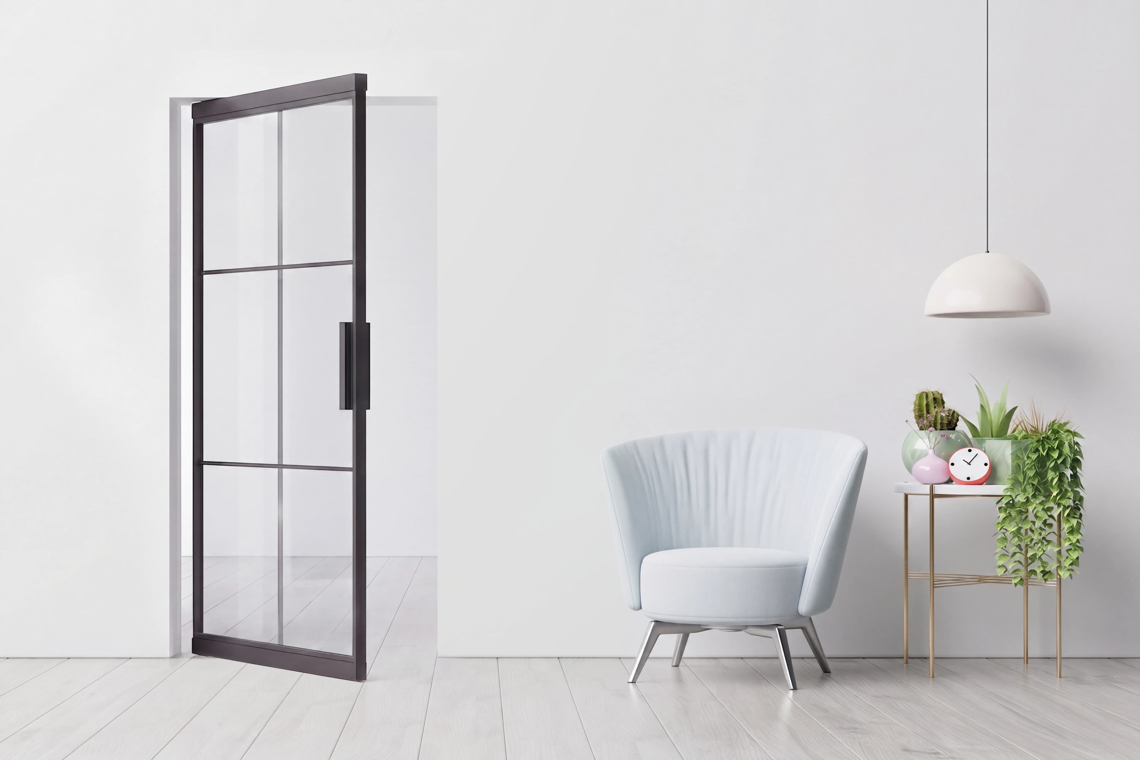 OC Slimline Prestige steel single-leaf pivot internal door
