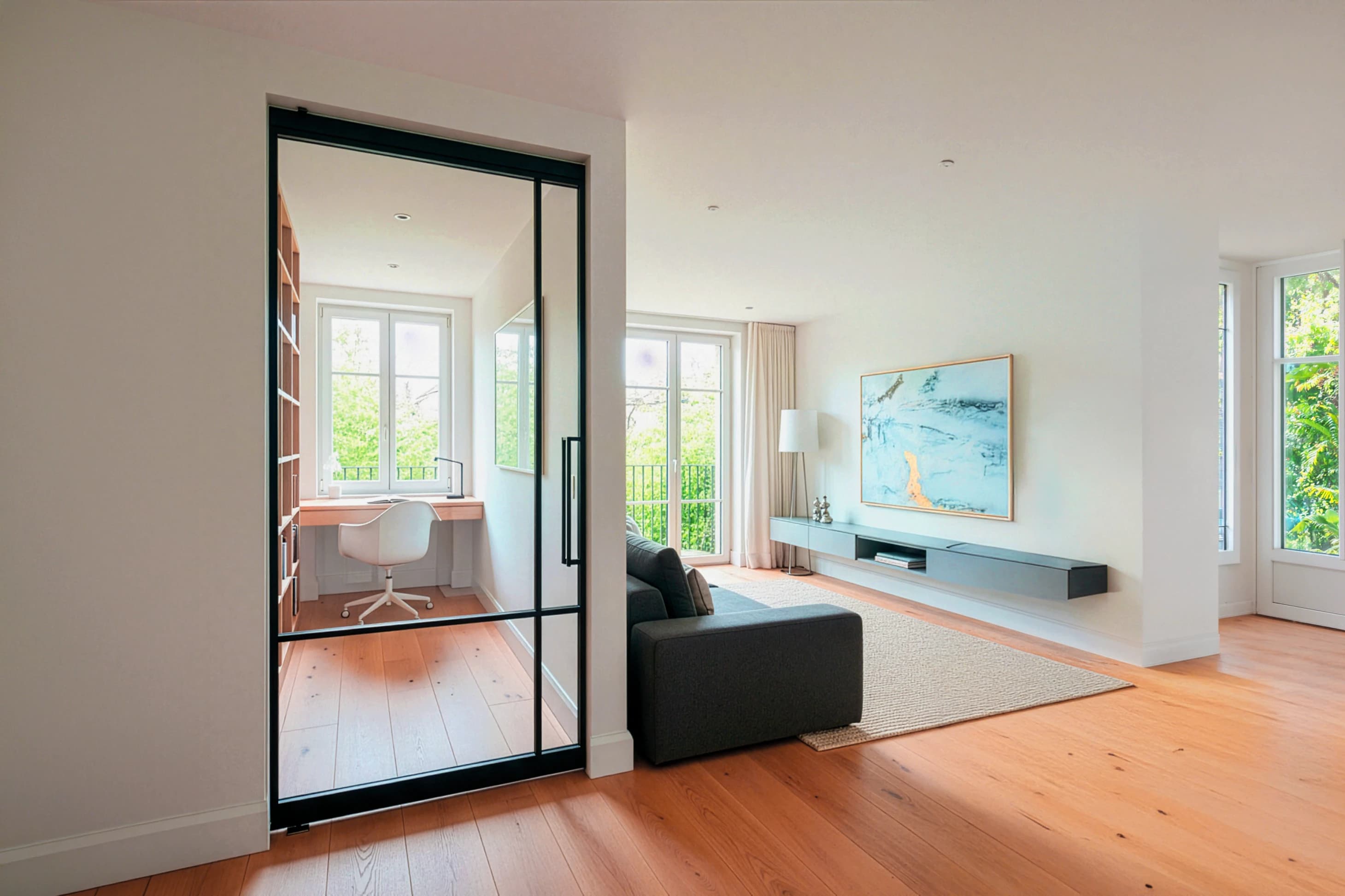 OC Slimline Prestige steel single-leaf pivot internal door