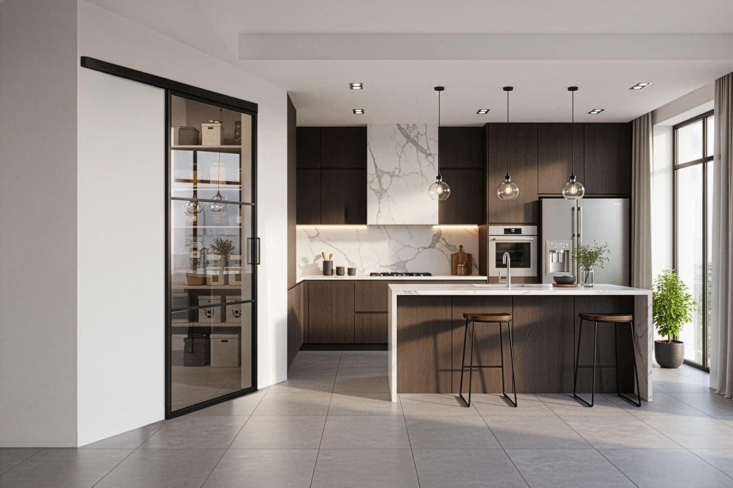 Single sliding steel door